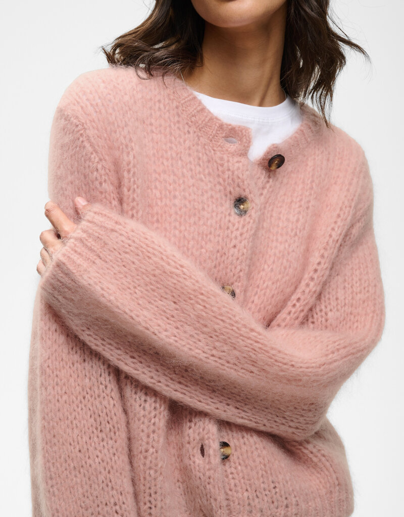 InWear Jetra Mohair Cardigan in Pale Mauve