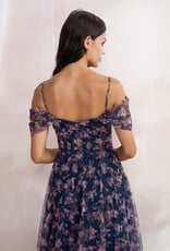 Soieblu Caralyn Maxi Dress With Boning in Navy Floral