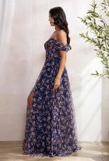 Soieblu Caralyn Maxi Dress With Boning in Navy Floral