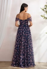 Soieblu Caralyn Maxi Dress With Boning in Navy Floral