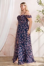 Soieblu Caralyn Maxi Dress With Boning in Navy Floral