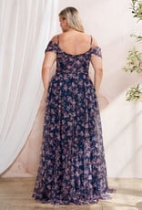 Soieblu Caralyn Maxi Dress With Boning in Navy Floral