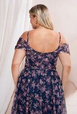 Soieblu Caralyn Maxi Dress With Boning in Navy Floral