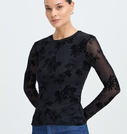 B.Young Rimesha Burnout Velvet Top in Meteorite