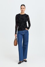 B.Young Rimesha Burnout Velvet Top in Meteorite