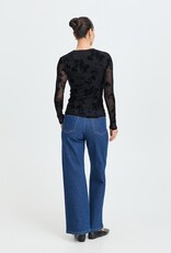 B.Young Rimesha Burnout Velvet Top in Meteorite