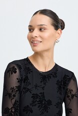 B.Young Rimesha Burnout Velvet Top in Meteorite
