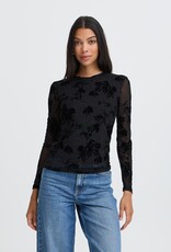 B.Young Rimesha Burnout Velvet Top in Meteorite