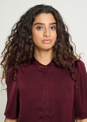 ICHI Letta Satin Button-up Shirt