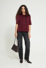 ICHI Letta Button-up Shirt in Zinfandel Red