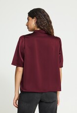 ICHI Letta Button-up Shirt in Zinfandel Red