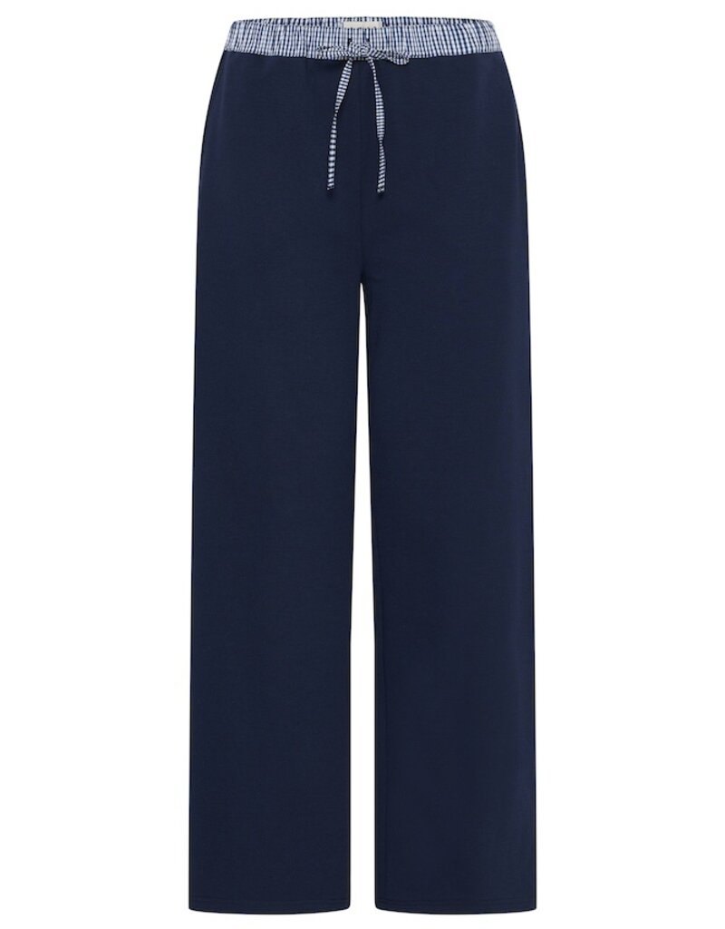 ICHI Pinda Lounge Pant with Waistband Feature in Maritime Blue