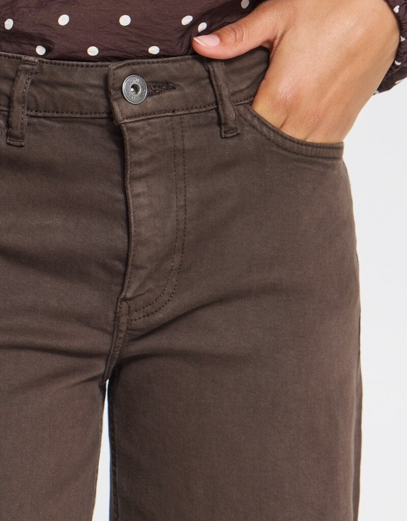 ICHI Ziggy Wide Leg Denim in Coffee Bean