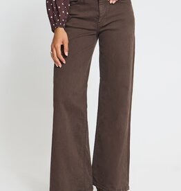 ICHI Ziggy Wide Leg Denim in Coffee Bean