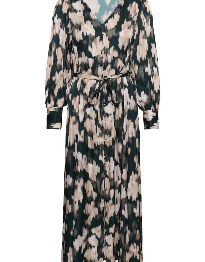 Part Two Ciluca Midi Dress in Green Blurred Floral