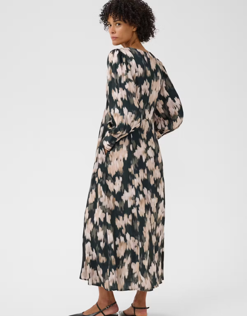 Part Two Ciluca Midi Dress in Green Blurred Floral