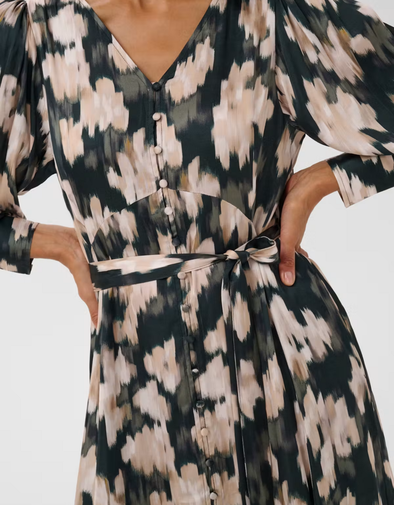 Part Two Ciluca Midi Dress in Green Blurred Floral