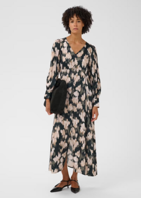 Part Two Ciluca Midi Dress in Green Blurred Floral