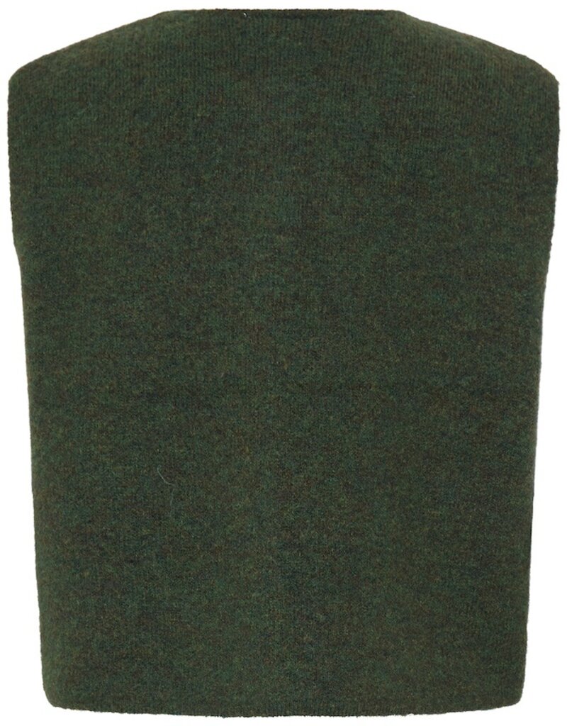 ICHI Panora Waistcoat in Rosin Melange Green