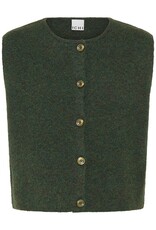 ICHI Panora Waistcoat in Rosin Melange Green