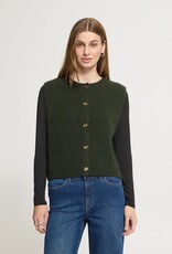 ICHI Panora Waistcoat in Rosin Melange Green