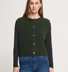 ICHI Panora Vest in Rosin Melange Green