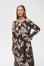 InWear Mason Short Dress in Mixed Brown Floral with Adjustable Waist Ties