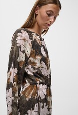 InWear Mason Short Dress in Mixed Brown Floral with Adjustable Waist Ties