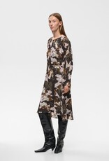 InWear Mason Short Dress in Mixed Brown Floral with Adjustable Waist Ties