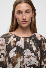 InWear Mason Short Dress in Mixed Brown Floral with Adjustable Waist Ties