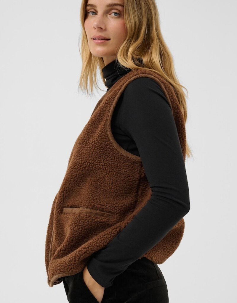 Part Two Camelie Teddy zip-up in Downtown Brown