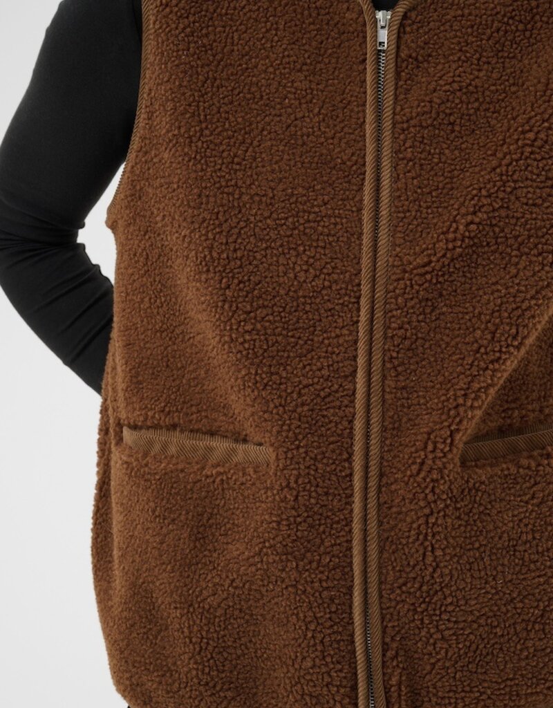 Part Two Camelie Teddy zip-up in Downtown Brown
