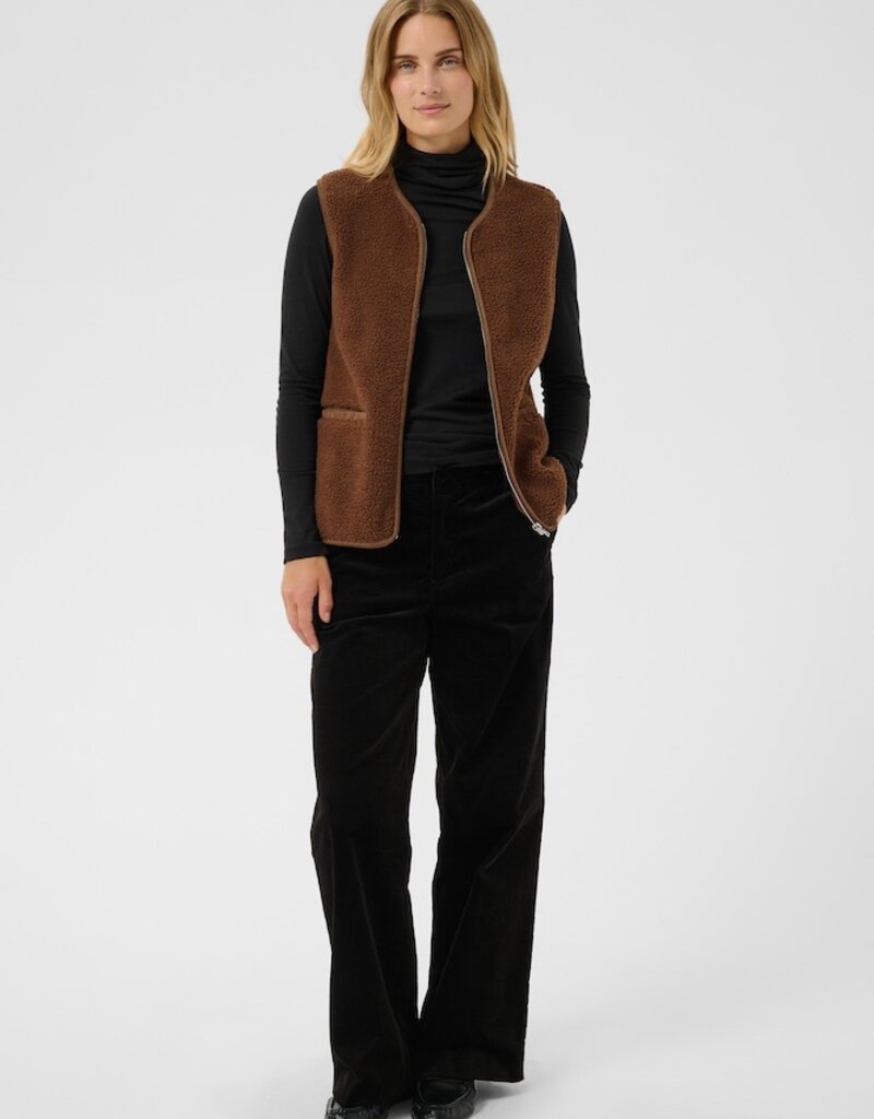 Part Two Camelie Teddy zip-up in Downtown Brown