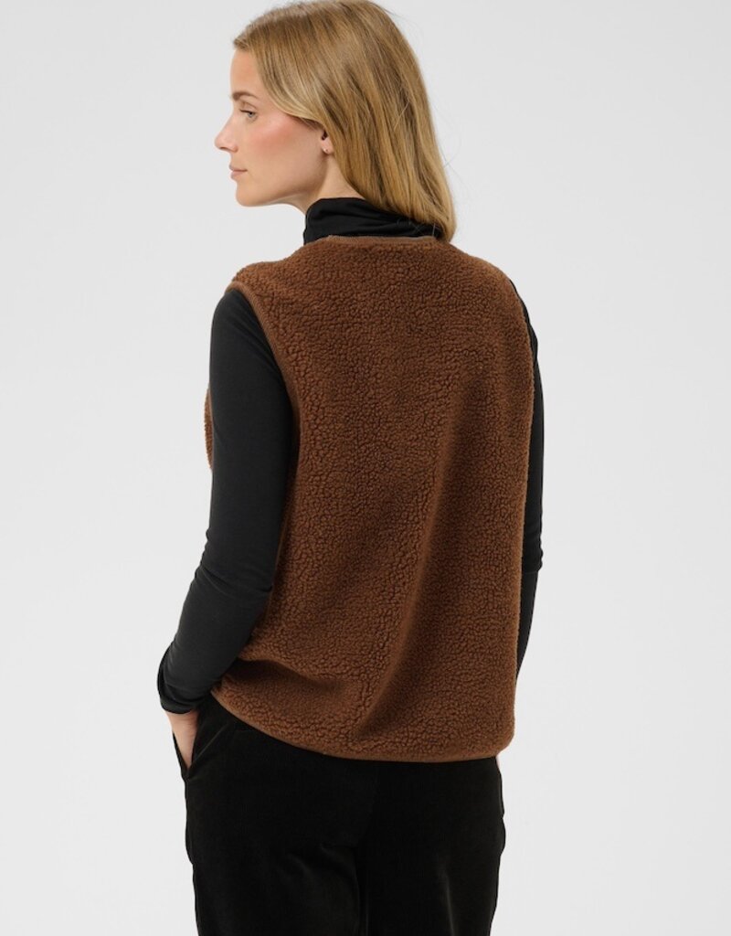 Part Two Camelie Teddy zip-up in Downtown Brown