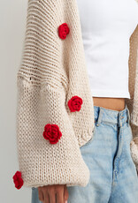 ASTRID Mila Rose Embellished Cardigan in Cream