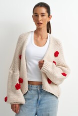 ASTRID Mila Rose Embellished Cardigan in Cream