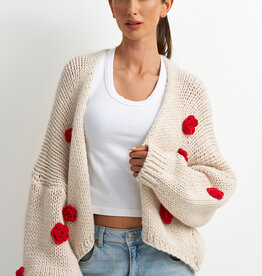 ASTRID Mila Rose Embellished Cardigan in Cream