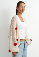 ASTRID Mila Rose Embellished Cardigan in Cream