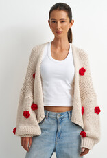 ASTRID Mila Rose Embellished Cardigan in Cream