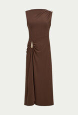 ASTRID Blyth Midi Jersey Dress in Brown