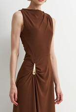 ASTRID Blyth Midi Jersey Dress in Brown