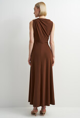ASTRID Blyth Midi Jersey Dress in Brown