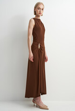 ASTRID Blyth Midi Jersey Dress in Brown