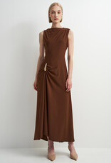 ASTRID Blyth Midi Jersey Dress in Brown