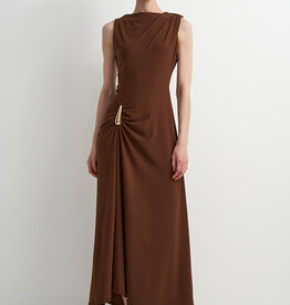 ASTRID Blyth Midi Jersey Dress in Brown