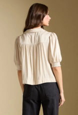 Saltwater Luxe Stacia Embroidered Collar Blouse in Bone