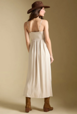 Saltwater Luxe Peni Midi Dress With Embroidered Detail in Bone