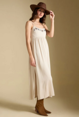 Saltwater Luxe Peni Midi Dress With Embroidered Detail in Bone