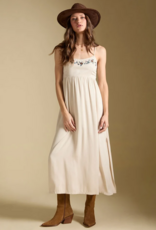 Saltwater Luxe Peni Midi Dress With Embroidered Detail in Bone