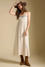 Saltwater Luxe Peni Midi Dress With Embroidered Detail in Bone